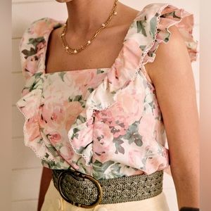 Sézane Meredith Blouse, Romantic Flowers, Size 2